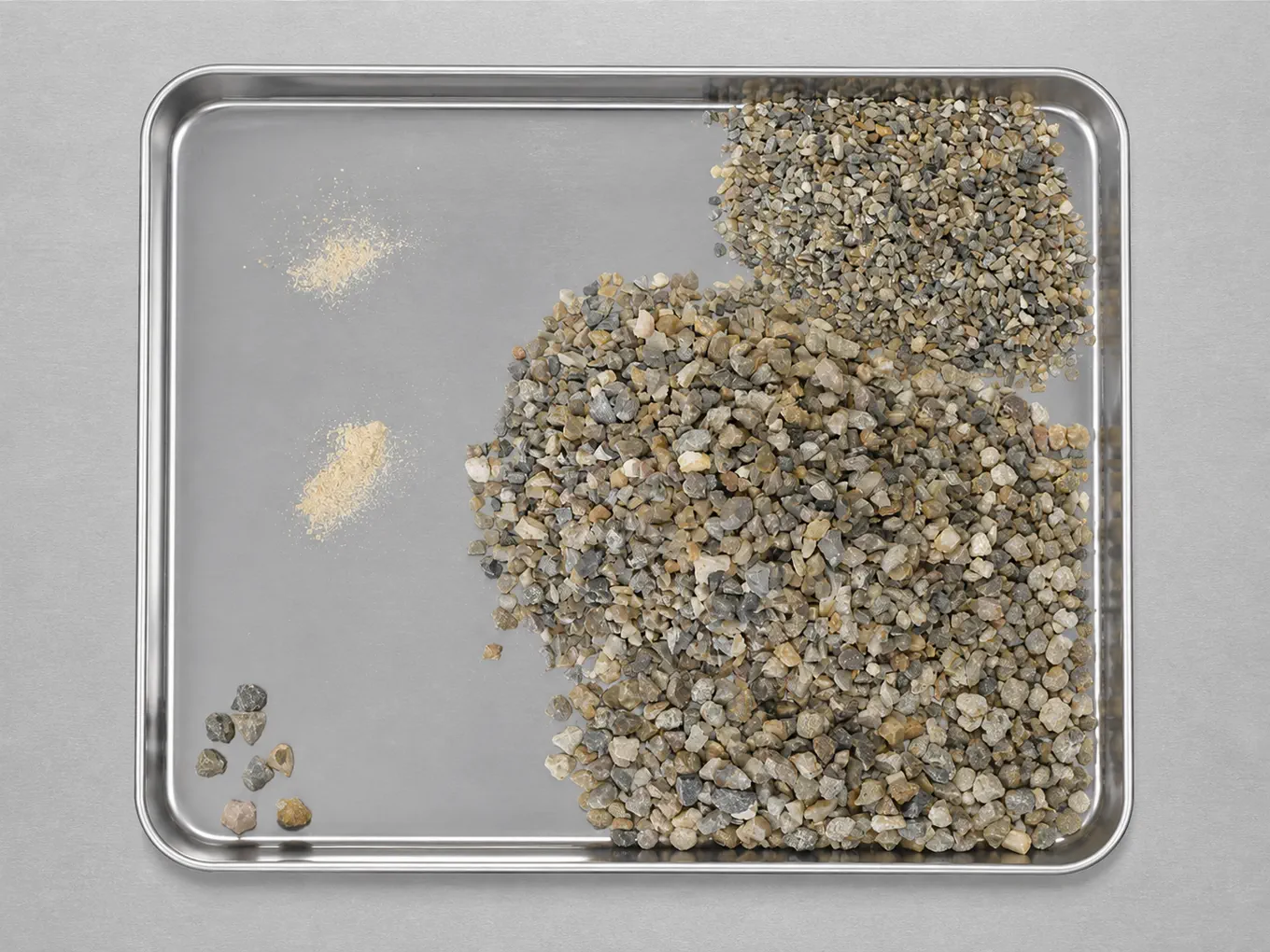 #4 Crushed Gravel separated by sieve size