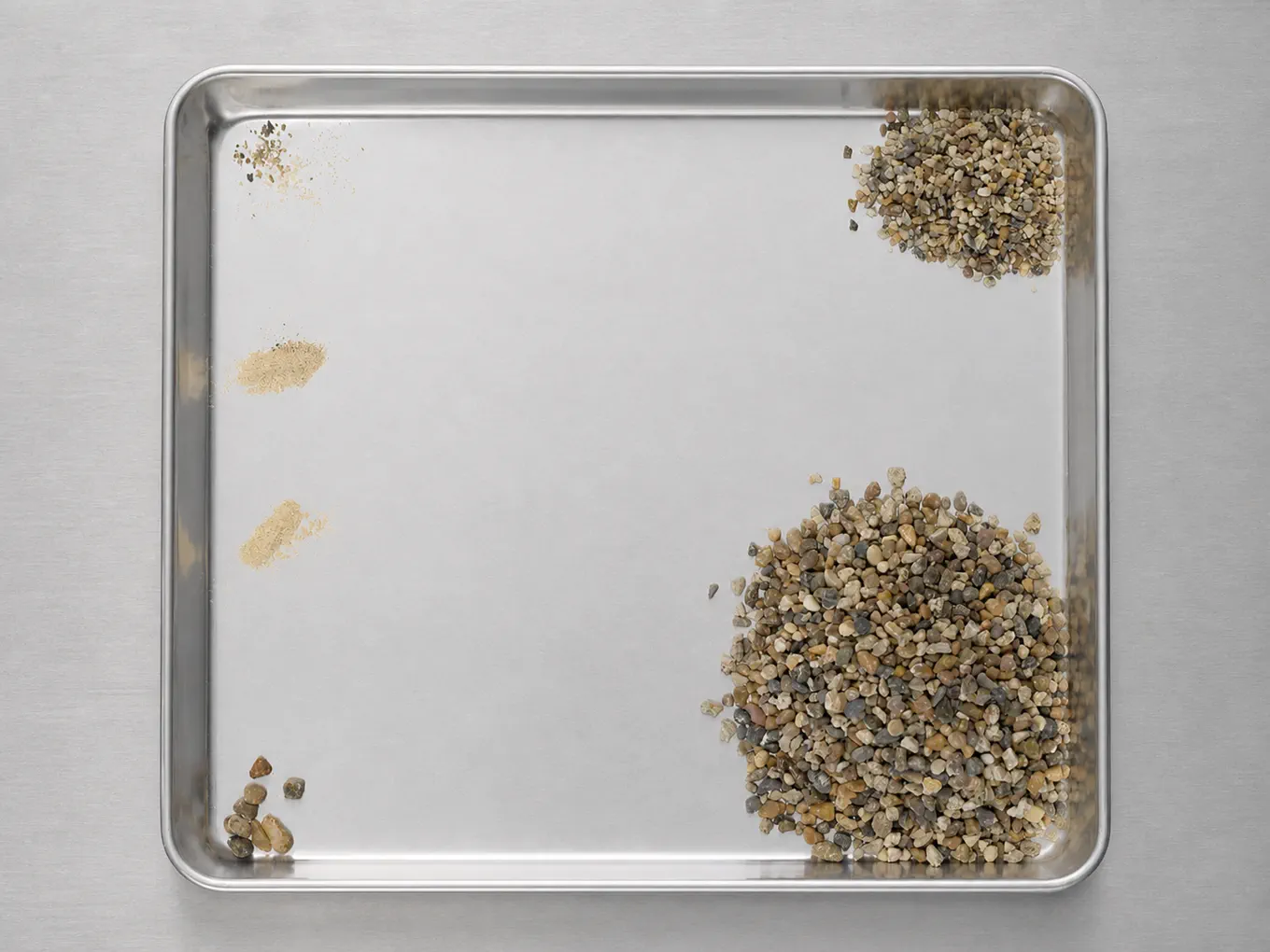 Pea Gravel (3/8″) separated by sieve size